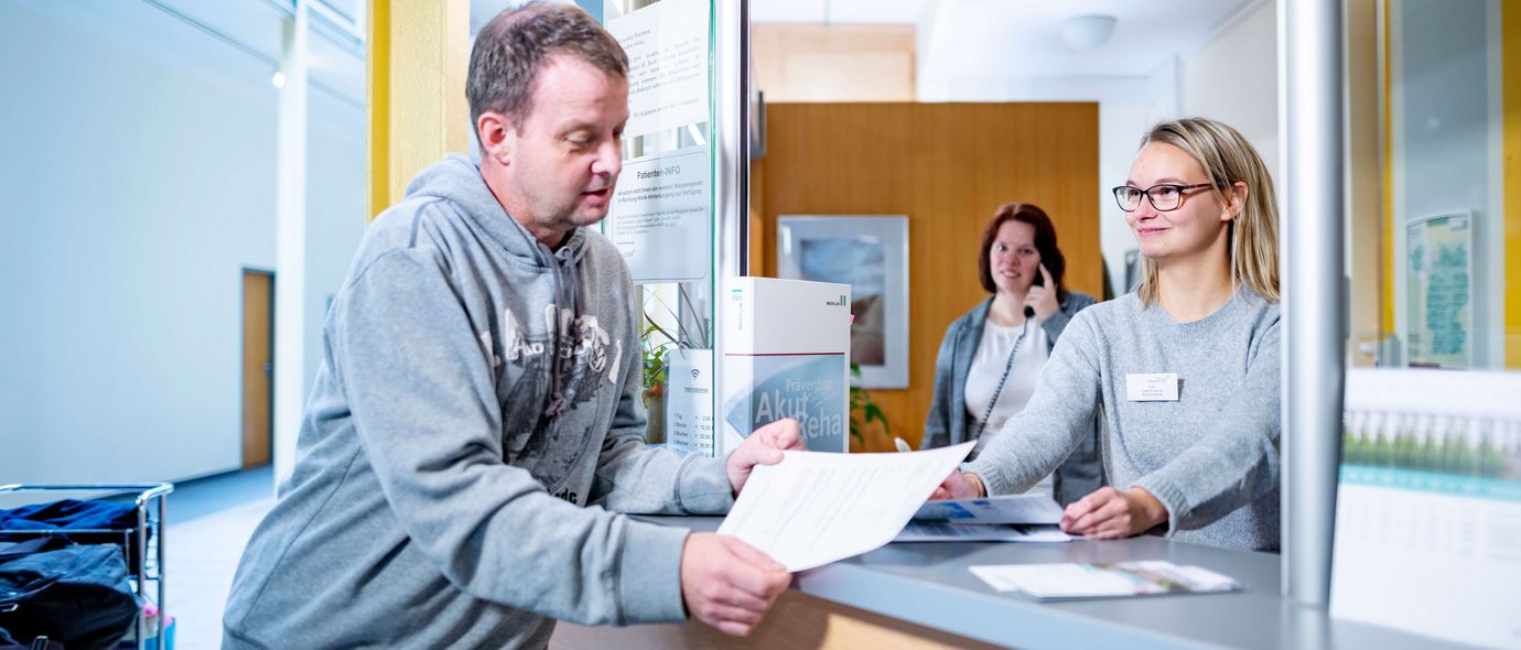 Patient bei der Aufnahme
